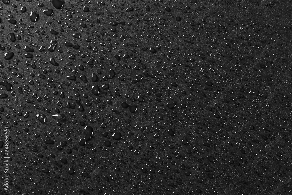 Water droplets on black background and texture Water droplets on black background and texture