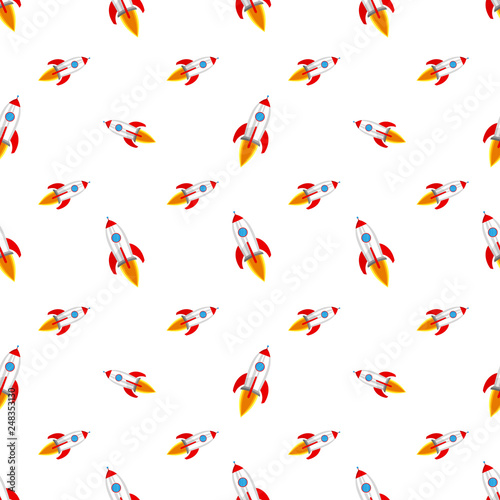 Seamless background with Rockets. Vector illustration. © chekman