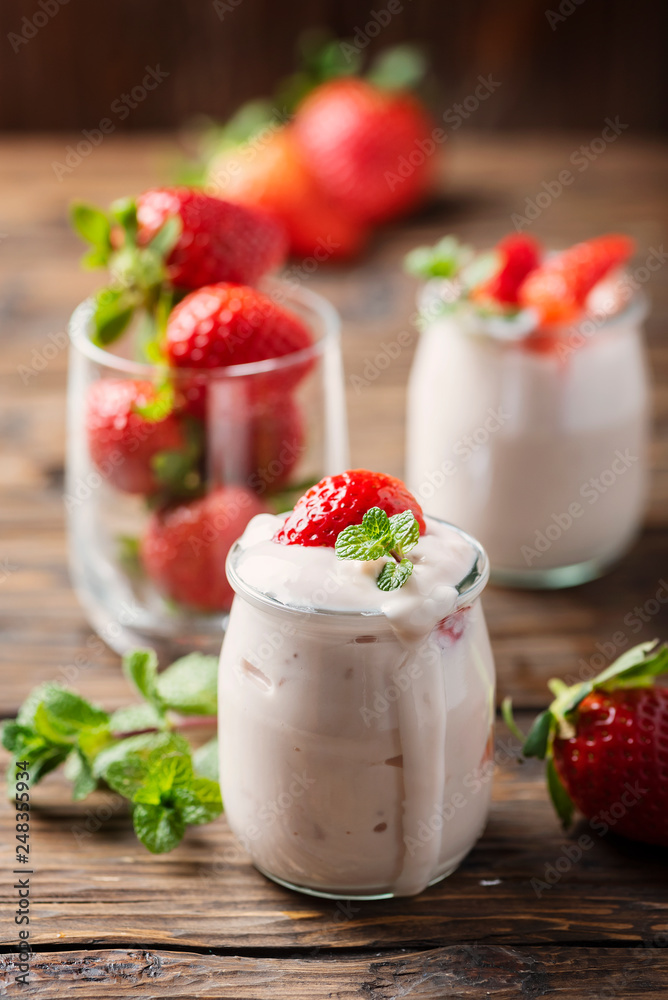 Healthy yougurt with stawberry Healthy yougurt with stawberry