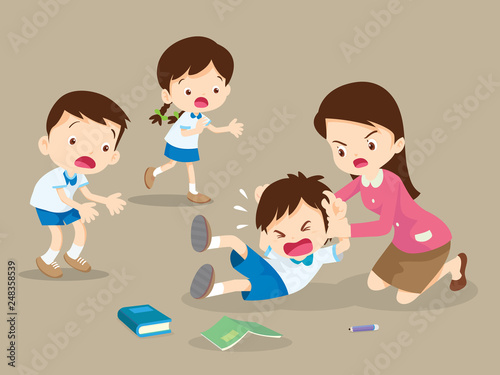 teacher handle angry boy