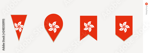 Hong Kong flag in vertical design, vector illustration