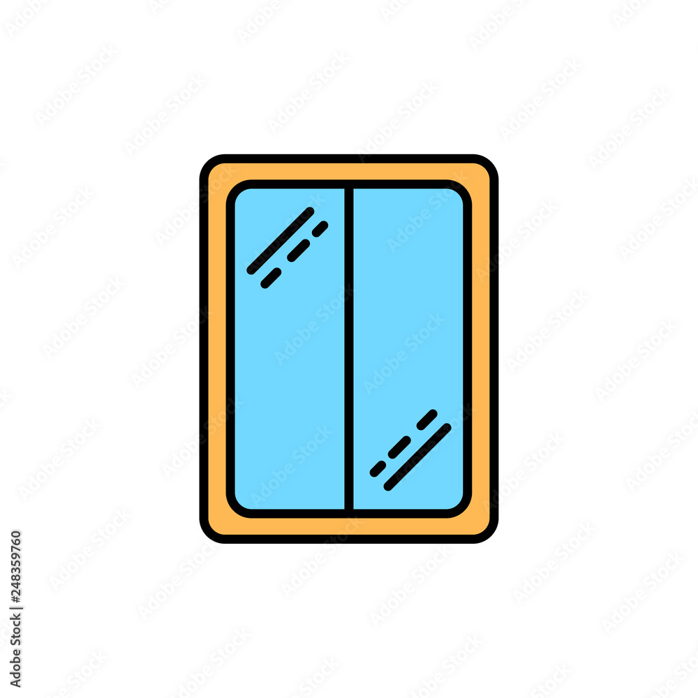 Window frame flat vector icon sign symbol Window frame flat vector icon sign symbol