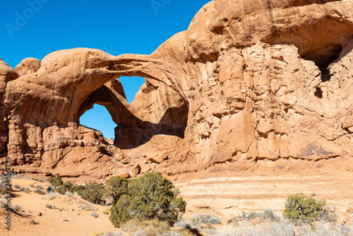 Doppelter Bogen im National Park nahe Moab