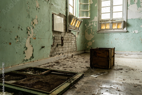 Interior of Amiantos abandoned hospital on Cyprus. Abandoned spaces