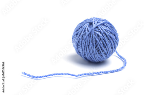 ball of yarn on white background