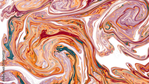Fluid Art. Abstract colorful background, Mixing paints. Modern art.