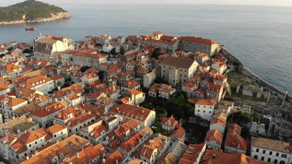 Aerial View Over The Old City Of Dubrovnik, Croatia. Aerial View Over The Old City Of Dubrovnik, Croatia.