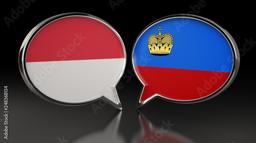 Free Download Monaco and Liechtenstein flags with Speech Bubbles. 3D illustration - GFXLoad