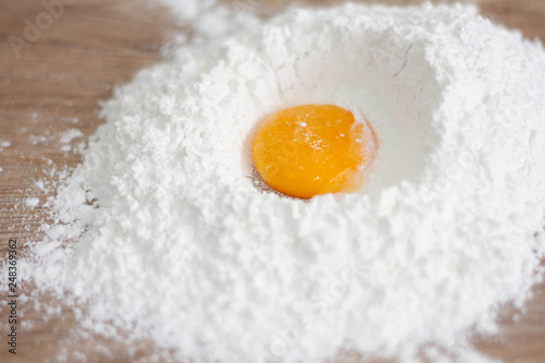 flour and eggs for cooking cake 