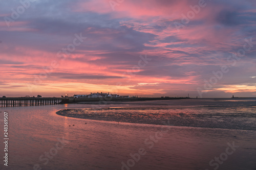 Sunrise by Bull Island in Dublin Ireland