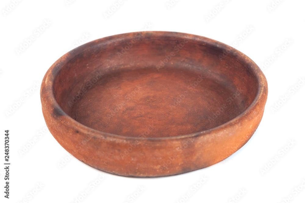 ketsi, georgian traditional clay pot for cooking food on white background ketsi, georgian traditional clay pot for cooking food on white background