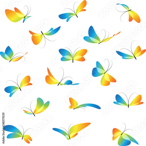 Set different butterflies