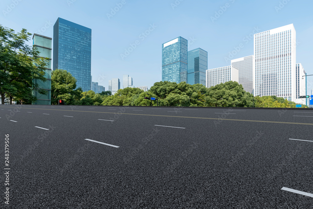 Highway Road and Skyline of Modern Urban Architecture in Hangzhou.. Highway Road and Skyline of Modern Urban Architecture in Hangzhou..