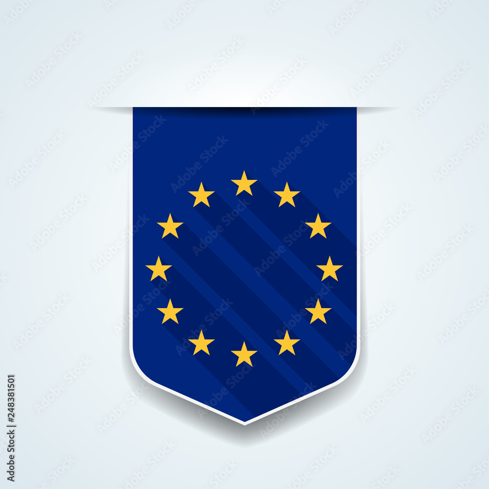 European Union shield label Coats of arms illustration
