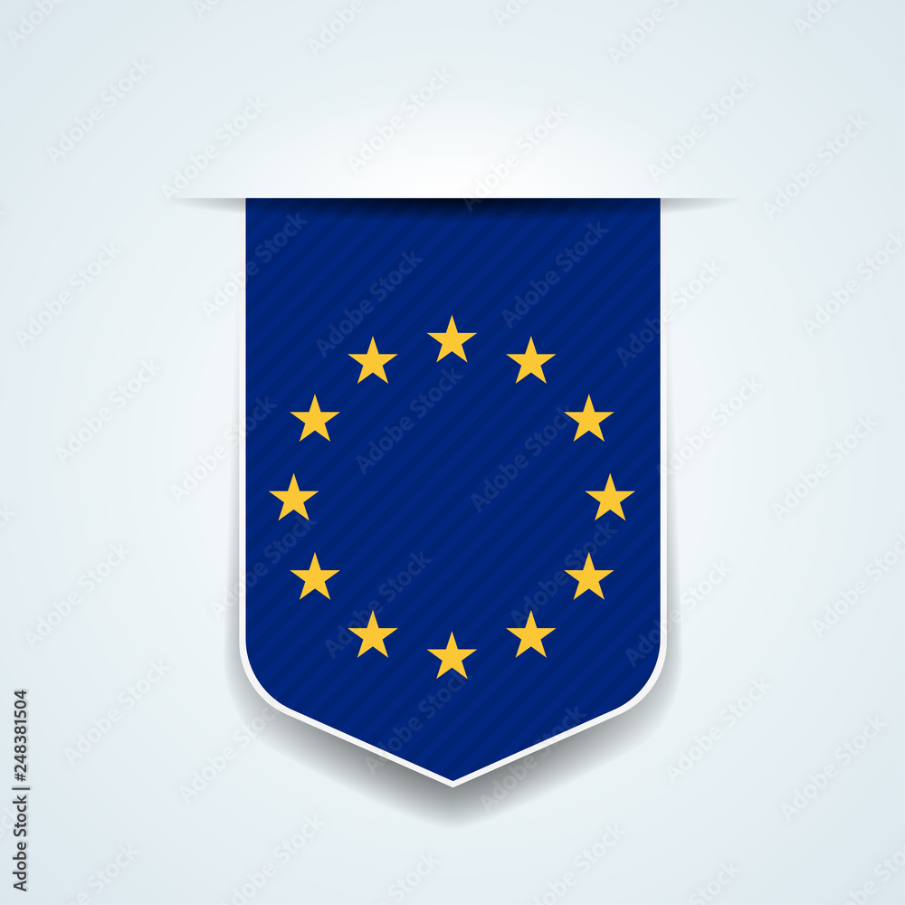 European Union shield label Coats of arms illustration