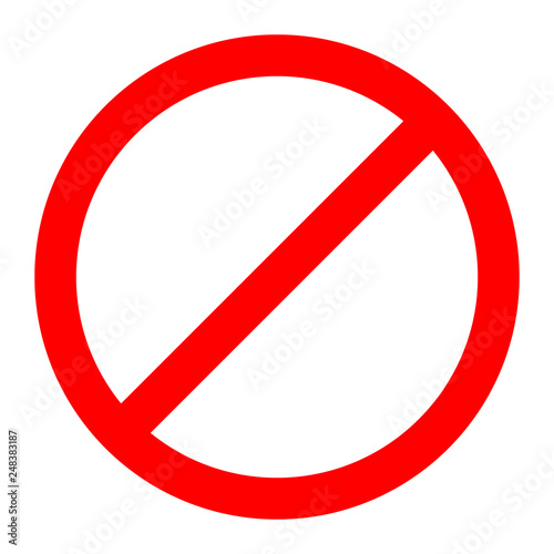 Isolated and red forbidden sign - Eps10 vector graphics and illustration