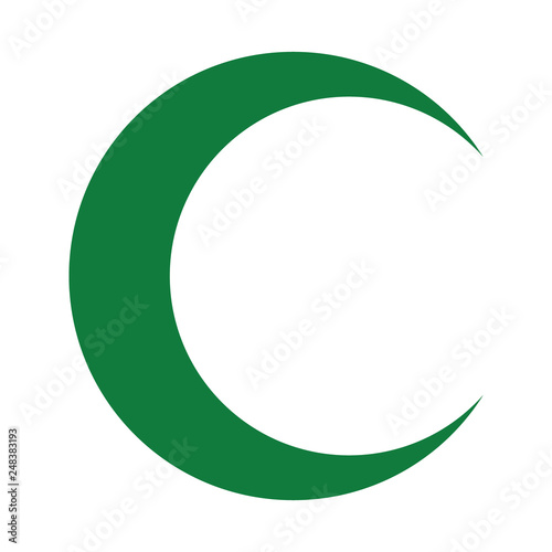 Isolated green crescent moon symbol - Eps10 vector graphics and illustration