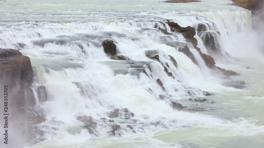 The famous Gullfoss waterfall in Iceland. The famous Gullfoss waterfall in Iceland.