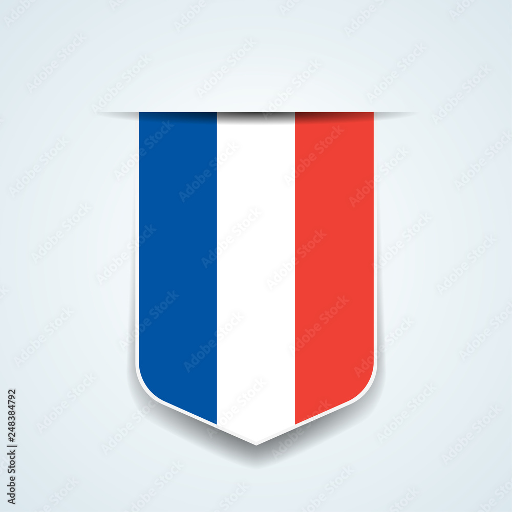 France Shield label sign illustration