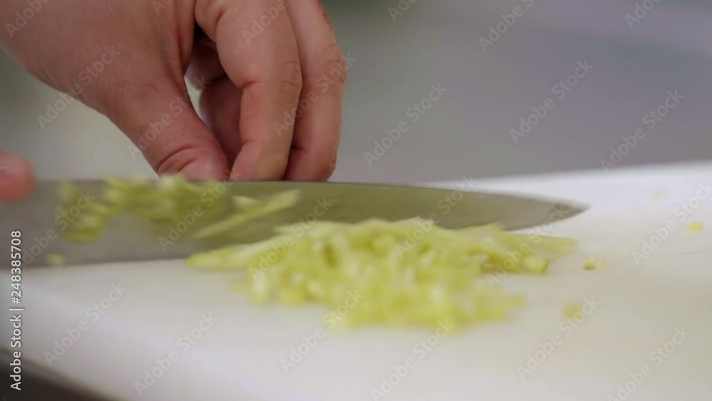 preparation of paprika kitchen chef cutting slice preparation of paprika kitchen chef cutting slice