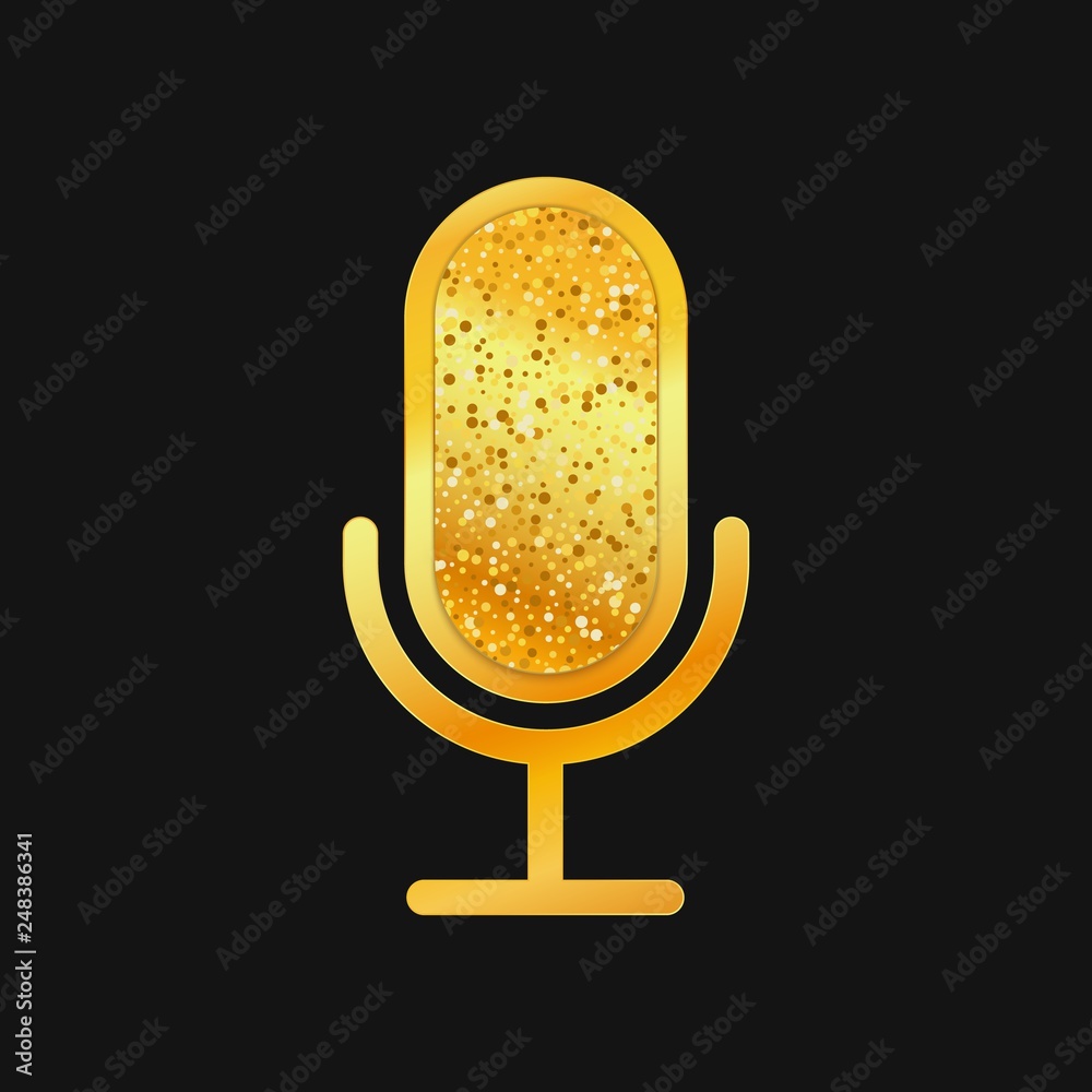 Premium Vector | Podcast station singer karaoke with retro microphone.  design element for logo, label, emblem, sign.