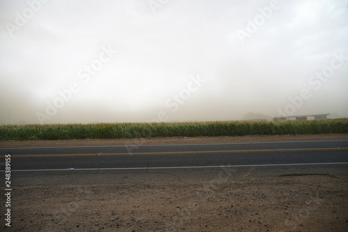 landscape with road and clouds