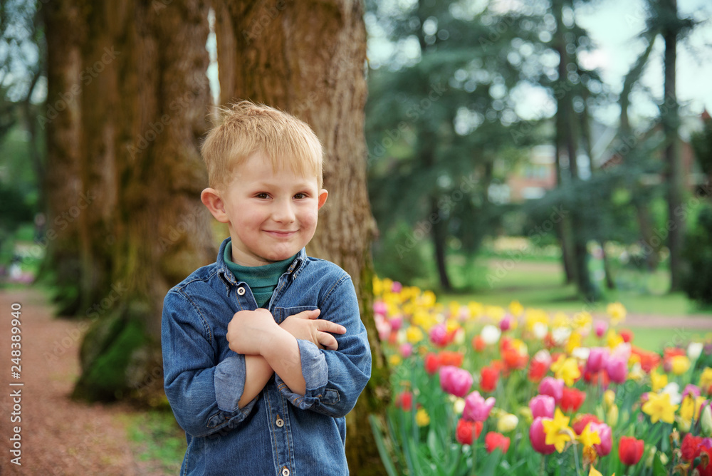 Smiling boy outdoors portrait Smiling boy outdoors portrait