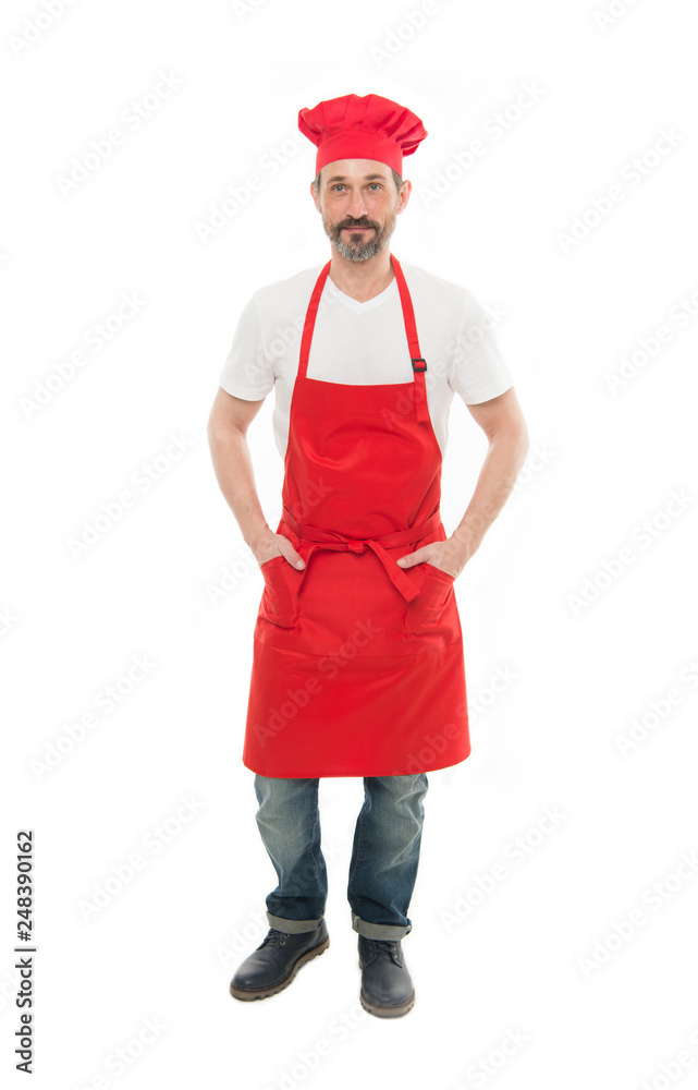 Confident mature handsome man white background. Cooking as professional occupation. Uniform for cooking. Chef in restaurant. Cooking is my hobby. Learn cooking. Welcome to my kitchen. Man in apron Confident mature handsome man white background. Cooking as professional occupation. Uniform for cooking. Chef in restaurant. Cooking is my hobby. Learn cooking. Welcome to my kitchen. Man in apron