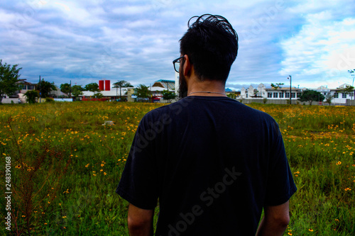 Man looking at horizon