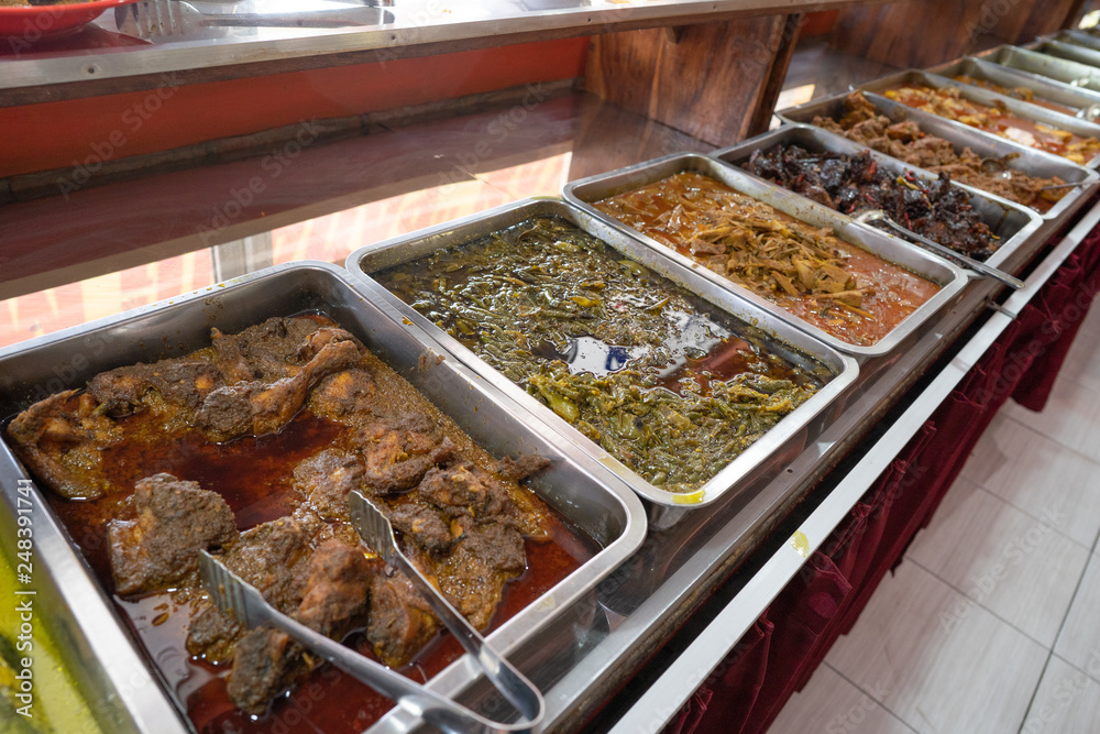 portrait of variation indonesian food in the restaurant portrait of variation indonesian food in the restaurant