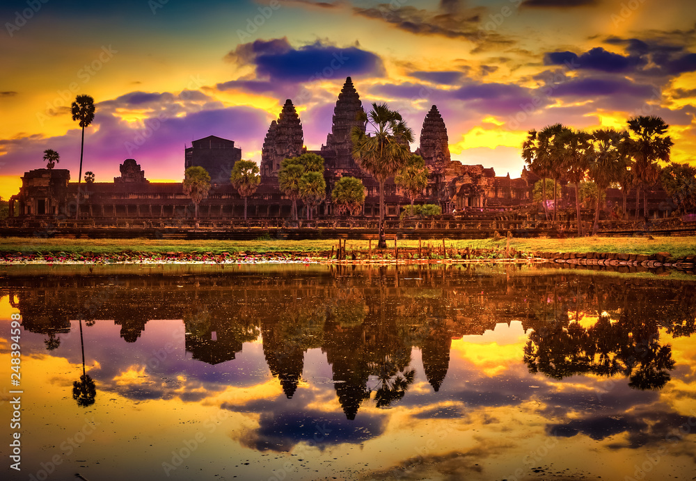 Angkor Wat temple at sunrise. Siem Reap. Cambodia.