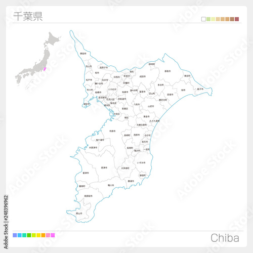 千葉県の地図（市町村・区分け）