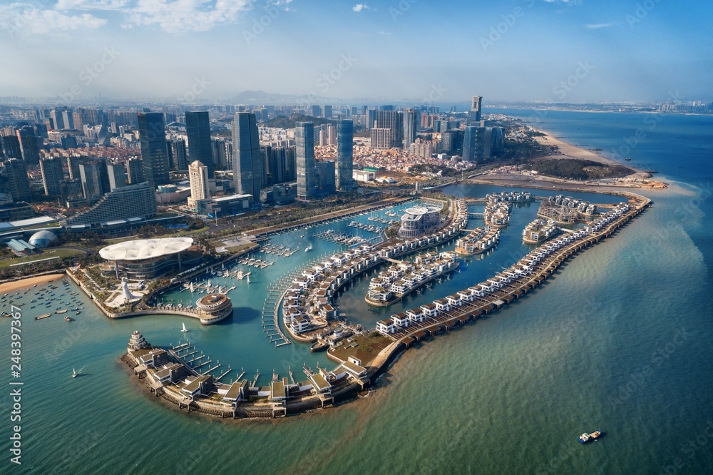 Xiamen city aerial view