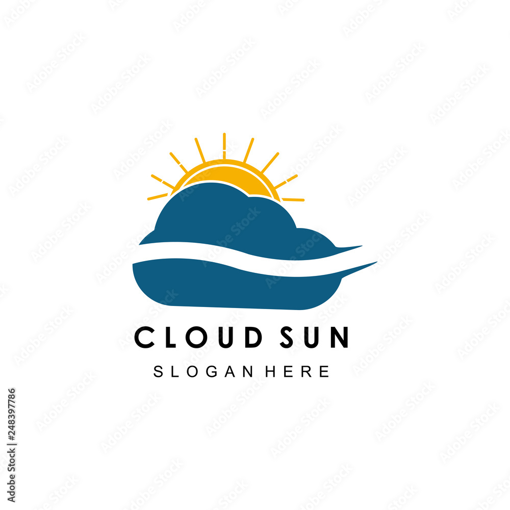 sun cloud logo design