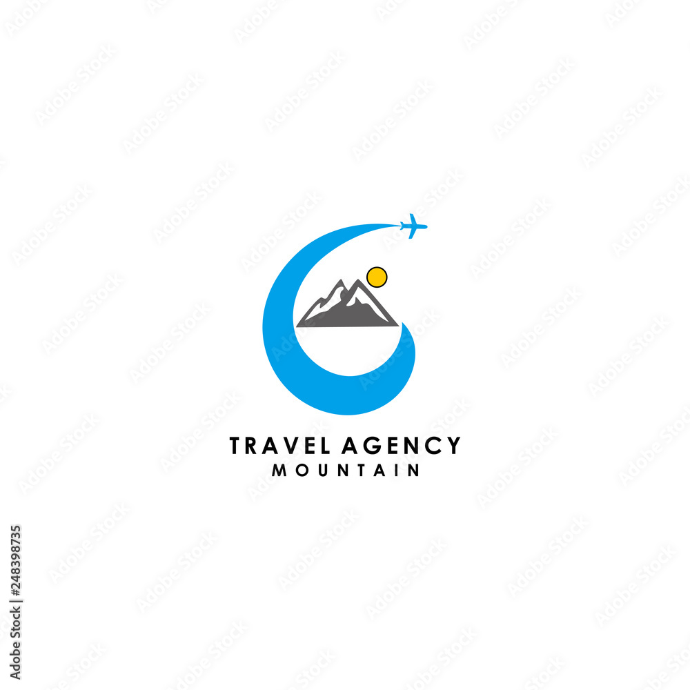 Travel agency vector logo template. Holiday logo template. Airplane travel tourism. around the world icon vector. creative design world travel logo.