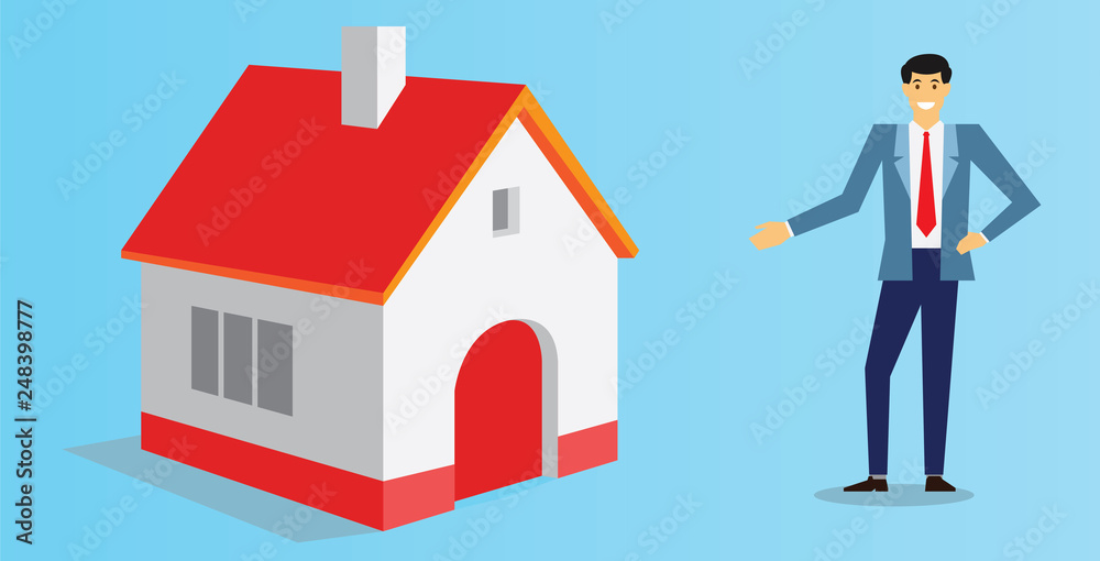 business man offered a house illustration business man offered a house illustration