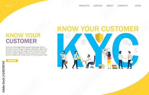 Know your customer vector website landing page design template