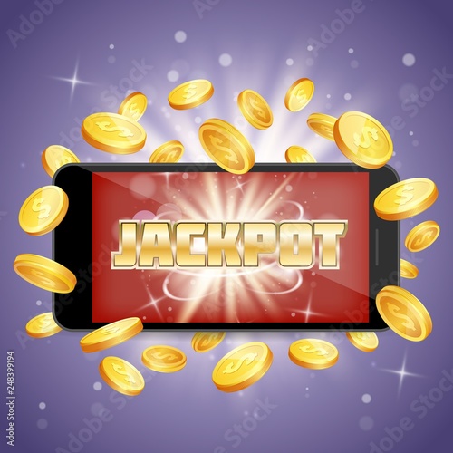 Jackpot casino vector poster banner design template