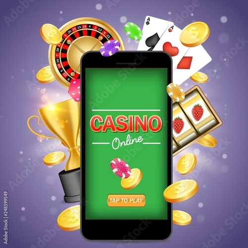 Online gambling vector poster banner design template