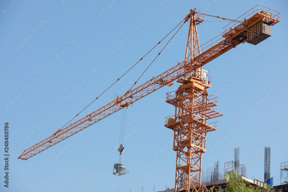 Crane on construction site Workers are working on construction sites. Crane on construction site Workers are working on construction sites.