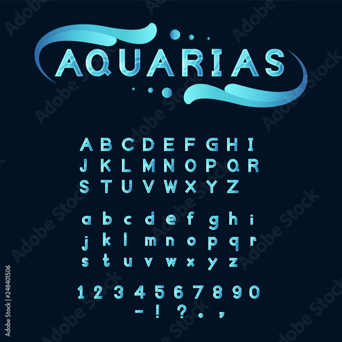 blue Aqua font