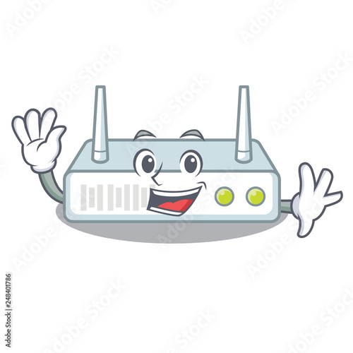 Waving router is installed in cartoon wall
