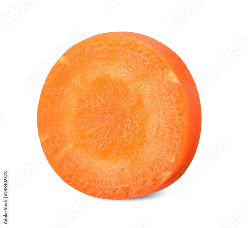 Slice carrot isolated on white clipping path