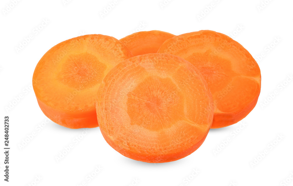 Slice carrot isolated on white clipping path Slice carrot isolated on white clipping path