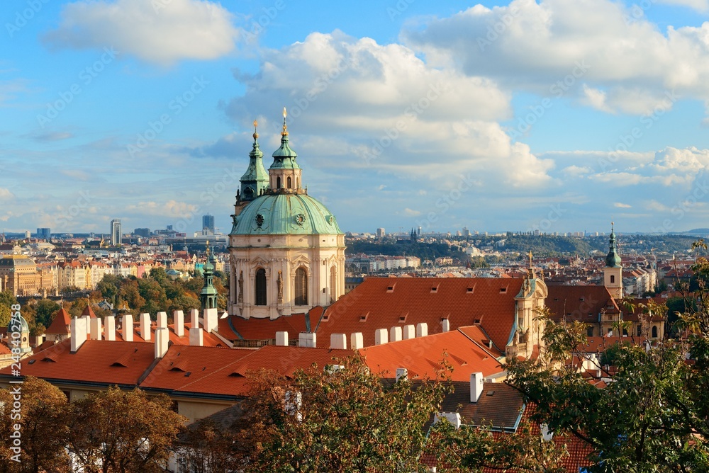 Obraz premium Prague skyline rooftop view dome