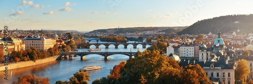 Fotografie Prague skyline and bridge