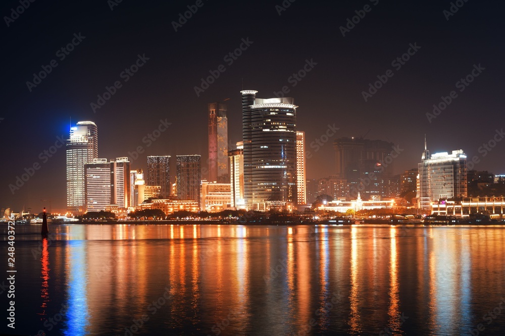 Xiamen Urban buildings at night