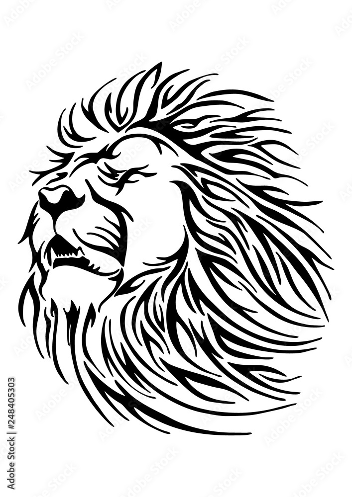 Lion tattoo icon stock vector. Illustration of business - 172009327