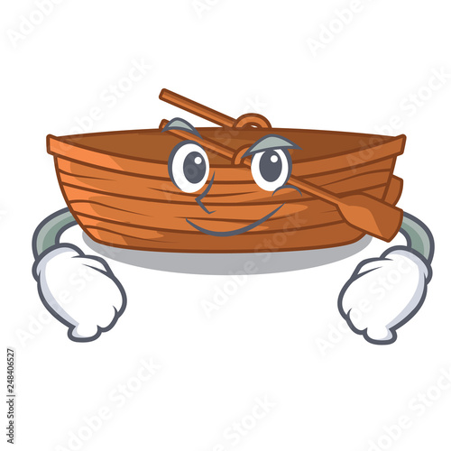Smirking wooden boats isolated with the cartoons