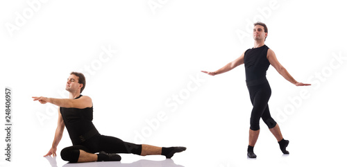 Young dancer isolated on the white